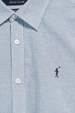 Polo Club Chemises*Chemise bleu clair Pharrel rayée avec logo Rigby Go brodé Bleu Ciel