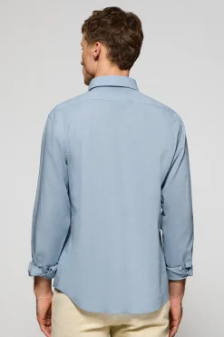 Polo Club Chemises*Chemise bleu clair Regular en lin et coton avec broderie Rigby Go Bleu Ciel