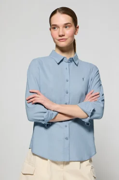 Polo Club Chemises*Chemise bleu clair Regular en lin et coton avec broderie Rigby Go Bleu Ciel