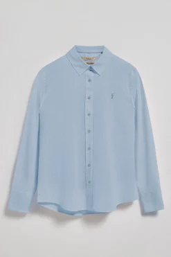 Polo Club Chemises*Chemise bleu clair Regular en lin et coton avec broderie Rigby Go Bleu Ciel