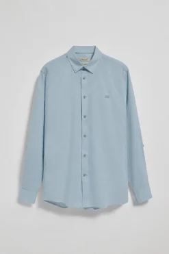 Polo Club Chemises*Chemise bleu clair Regular en lin et coton avec logo brodé Bleu Ciel