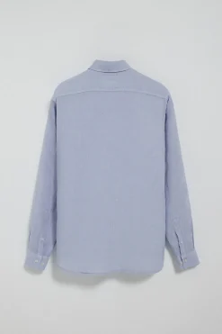 Polo Club Chemises*Chemise bleu en lin garment dye avec une broderie Rigby Go Bleu Ciel