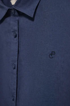 Polo Club Chemises*Chemise en lin et coton avec monogramme brodé Bleu Marine