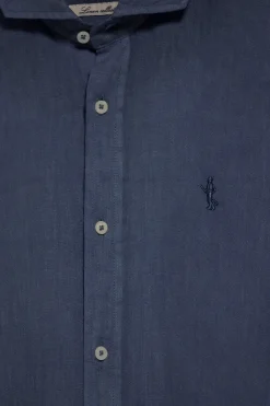 Polo Club Chemises*Chemise en lin garment dye avec une broderie Rigby Go Bleu Marine
