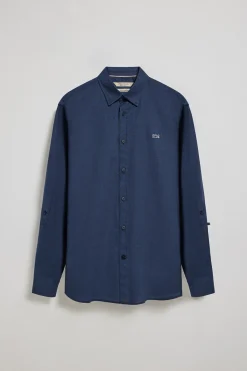 Polo Club Chemises*Chemise Regular en lin et coton avec logo brodé Bleu Marine