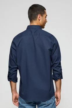 Polo Club Chemises*Chemise Regular en lin et coton avec logo brodé Bleu Marine