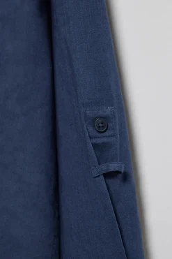 Polo Club Chemises*Chemise Regular en lin et coton avec logo brodé Bleu Marine
