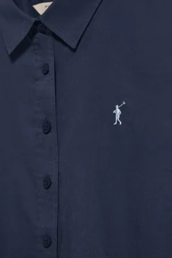 Polo Club Chemises*Chemise Regular en lin et coton avec broderie Rigby Go Bleu Marine