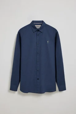 Polo Club Chemises*Chemise Regular en lin et coton avec broderie Rigby Go Bleu Marine