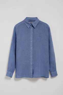 Polo Club Chemises*Chemise en lin garnment dye avec monogramme brodé Bleu Royal