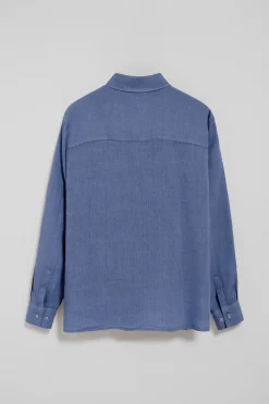 Polo Club Chemises*Chemise en lin garnment dye avec monogramme brodé Bleu Royal