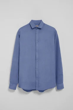 Polo Club Chemises*Chemise en lin garment dye avec monogramme brodé Bleu Royal