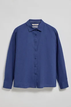 Polo Club Chemises*Chemise loose fit en lin et coton avec monogramme brodé Bleu Royal
