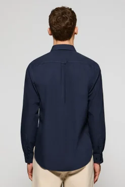 Polo Club Chemises*Chemise bleue en popeline marine garnment dye avec une broderie Rigby Go Bleu Marine