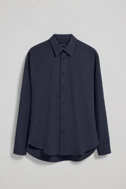 Polo Club Chemises*Chemise bleue en popeline marine garnment dye avec une broderie Rigby Go Bleu Marine