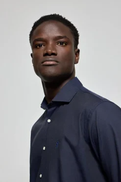 Polo Club Chemises*Chemise Cornell en coton micro-structuré avec broderie Rigby Go Bleu Marine
