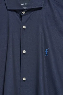 Polo Club Chemises*Chemise Cornell en coton micro-structuré avec broderie Rigby Go Bleu Marine