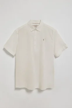 Polo Club Chemises|Polos*Chemise Regular de type polo en lin et coton avec broderie Rigby Go Crème