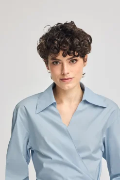 Polo Club Chemises*Chemise croisée Meggan bleu avec détails Bleu Ciel