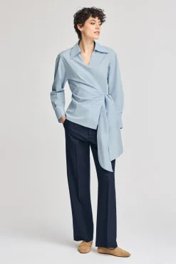 Polo Club Chemises*Chemise croisée Meggan bleu avec détails Bleu Ciel