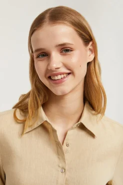 Polo Club Chemises*Chemise en lin avec un détail brodé Beige