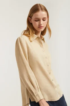 Polo Club Chemises*Chemise en lin avec un détail brodé Beige