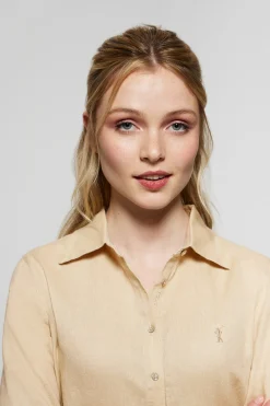 Polo Club Chemises*Chemise en lin avec un détail brodé Rigby Go Beige