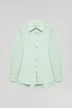 Polo Club Chemises*Chemise en lin vert pastel avec un détail brodé Rigby Go Vert Clair