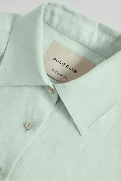 Polo Club Chemises*Chemise en lin vert pastel avec un détail brodé Rigby Go Vert Clair
