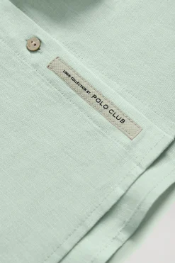 Polo Club Chemises*Chemise en lin vert pastel avec un détail brodé Rigby Go Vert Clair