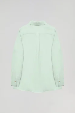 Polo Club Chemises*Chemise en lin vert pastel avec un détail brodé Rigby Go Vert Clair