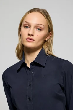 Polo Club Chemises*Chemise en popeline Garment dye à logo brodé Bleu Marine