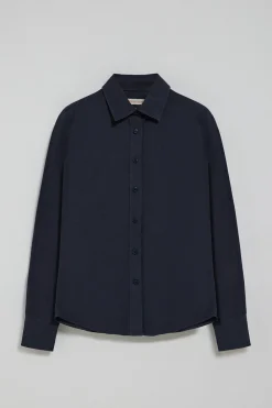 Polo Club Chemises*Chemise en popeline Garment dye à logo brodé Bleu Marine