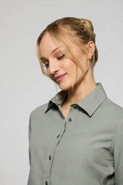 Polo Club Chemises*Chemise en popeline garment dye à logo brodé Vert Foncé