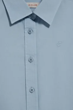 Polo Club Chemises*Chemise en popeline Garment dye bleu clair à logo brodé Bleu Ciel