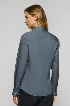 Polo Club Chemises*Chemise en popeline Slim Fit bleu avec broderie Rigby Go Denim