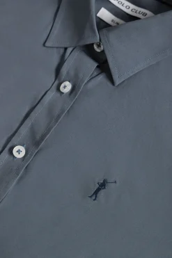 Polo Club Chemises*Chemise en popeline Slim Fit bleu avec broderie Rigby Go Denim