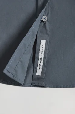Polo Club Chemises*Chemise en popeline Slim Fit bleu avec broderie Rigby Go Denim