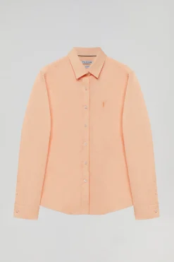 Polo Club Chemises*Chemise en popeline Slim Fit couleur avec broderie Rigby Go Pêche