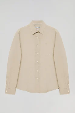 Polo Club Chemises*Chemise en popeline Slim Fit avec broderie Rigby Go Beige