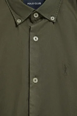 Polo Club Chemises*Chemise en sergé vert Princeton avec logo Rigby Go Kaki