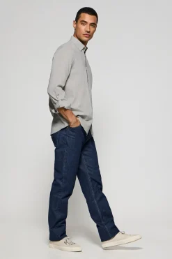 Polo Club Chemises*Chemise e Regular en lin et coton avec logo brodé Gris
