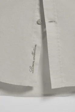 Polo Club Chemises*Chemise e Regular en lin et coton avec logo brodé Gris