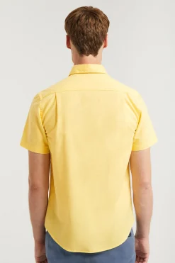Polo Club Chemises*Chemise jaune en lin avec une poche sur la poitrine et logo Rigby Go Jaune Clair