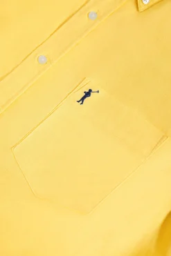 Polo Club Chemises*Chemise jaune en lin avec une poche sur la poitrine et logo Rigby Go Jaune Clair