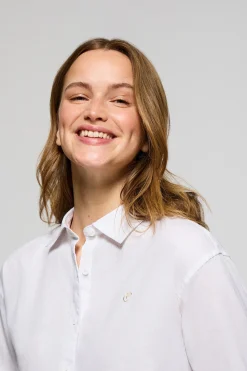Polo Club Chemises*Chemise loose he en lin et coton avec monogramme brodé Blanc