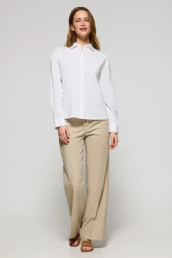Polo Club Chemises*Chemise loose he en lin et coton avec monogramme brodé Blanc