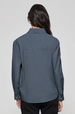 Polo Club Chemises*Chemise loose fit couleur bleu avec logo block Denim