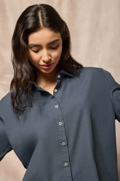Polo Club Chemises*Chemise loose fit couleur bleu avec logo block Denim