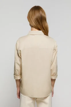 Polo Club Chemises*Chemise loose fit couleur à poches et détail Sable